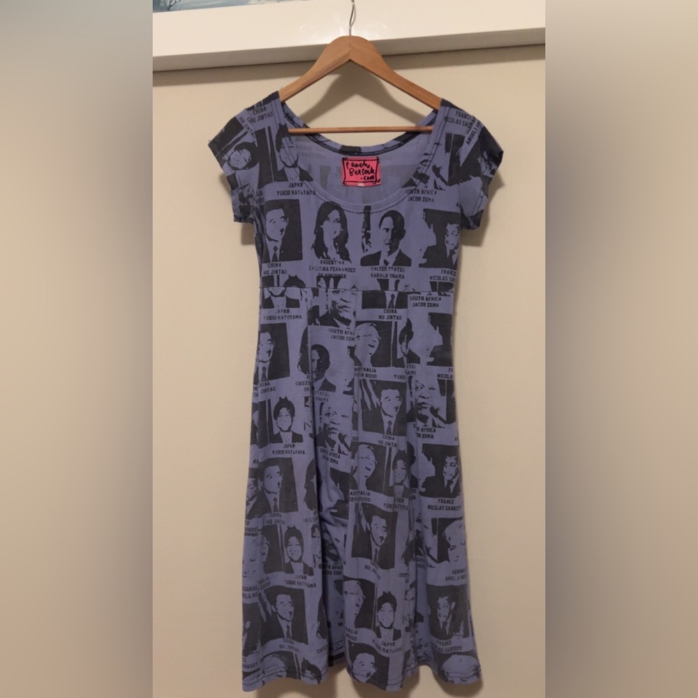 Graphic Print Dress in purple and Black